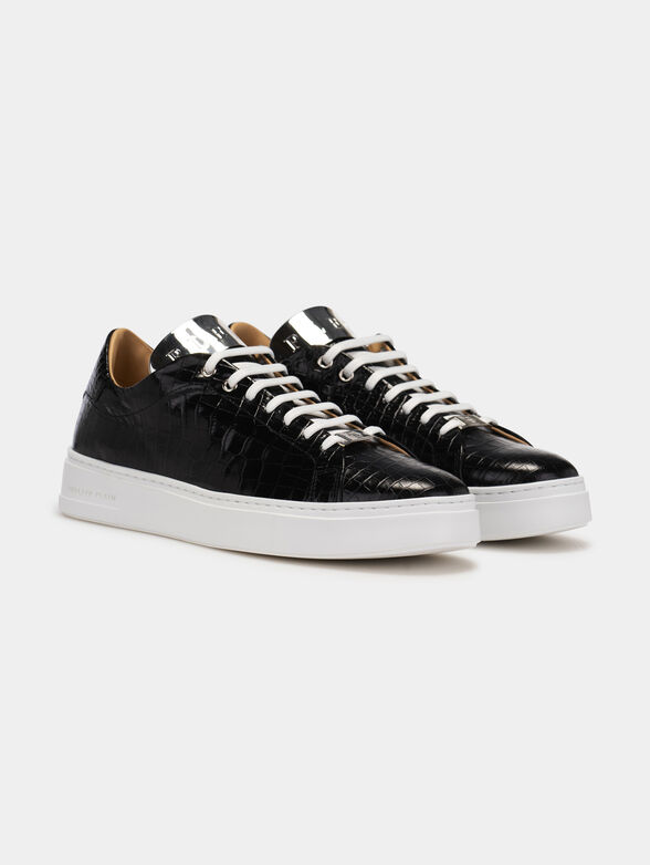 Black sneakers with crocodile texture - 2