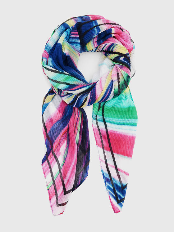 Scarf with multicoloured print - 1