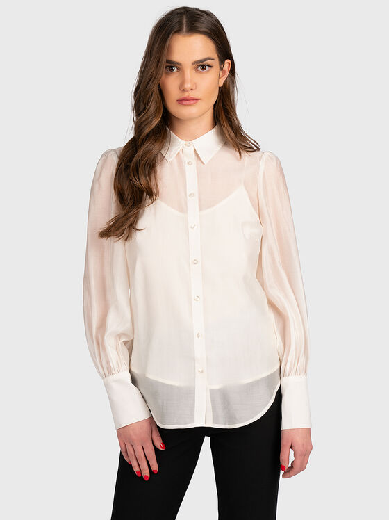 LARISSA white shirt with long sleeves - 1