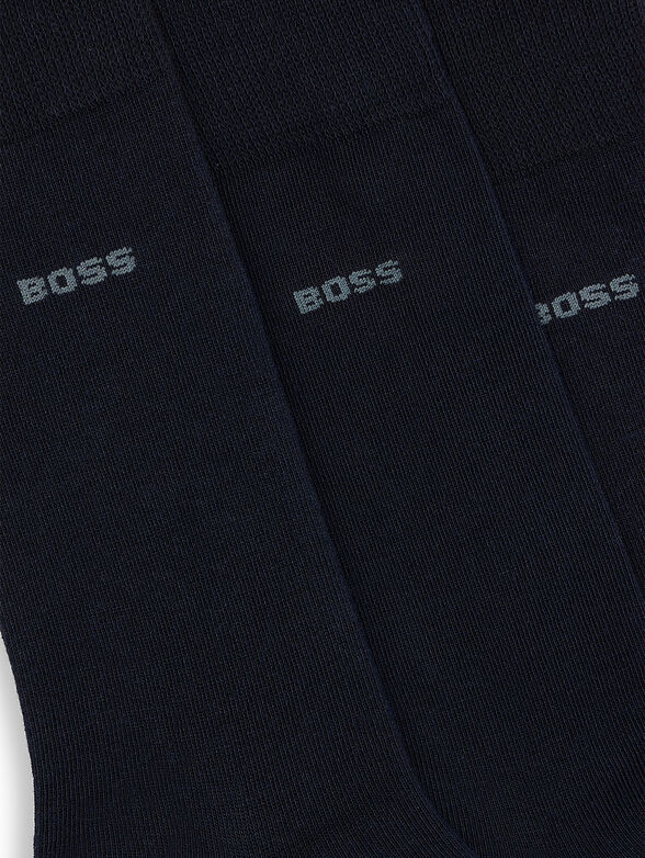 Three pairs of black socks with logo detail - 2