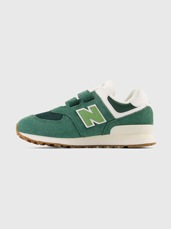 574 green sports shoes with velcro fastening - 1