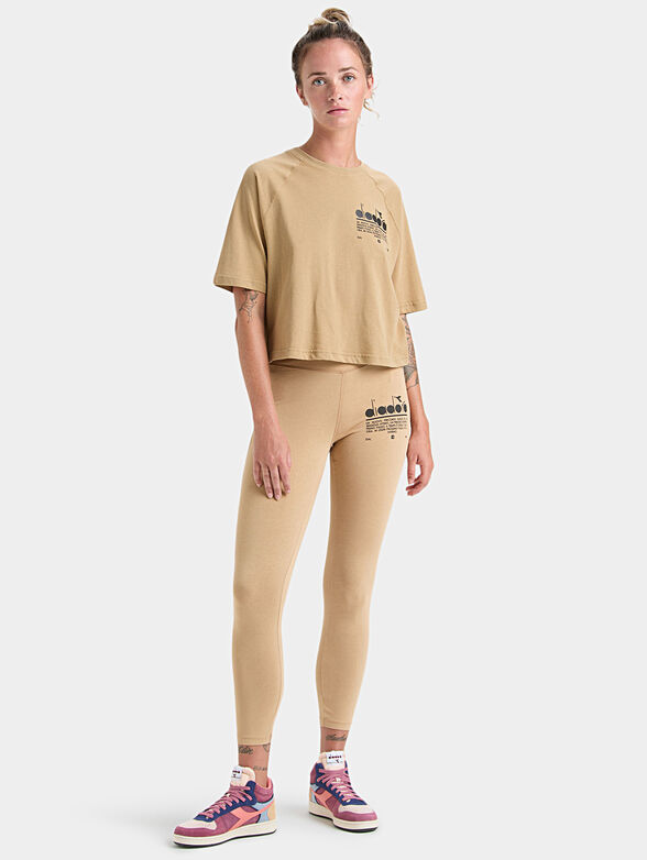 Cropped beige T-shirt   - 4