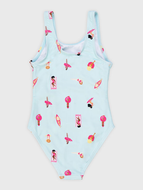 Tropical print one piece swimsuit - 2