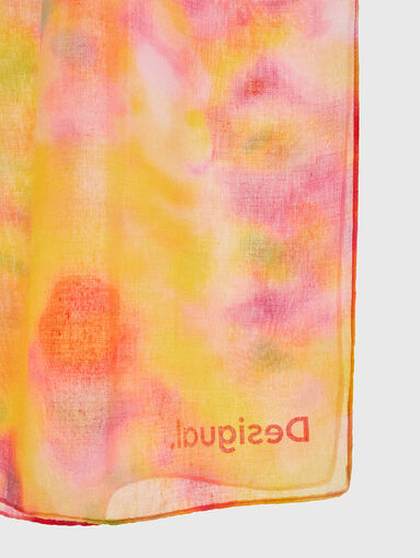 Multicolored scarf with logo inscription - 5