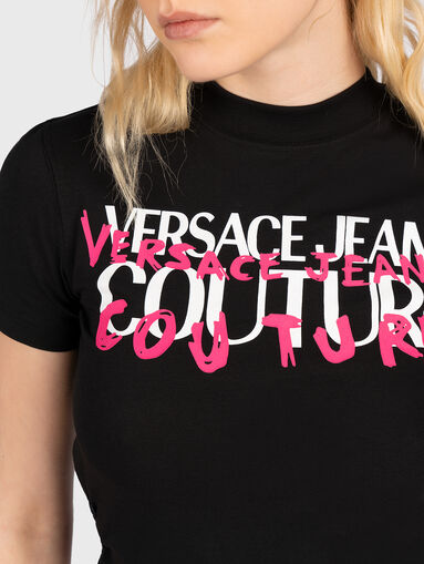 T-shirt with laces and logo print - 4