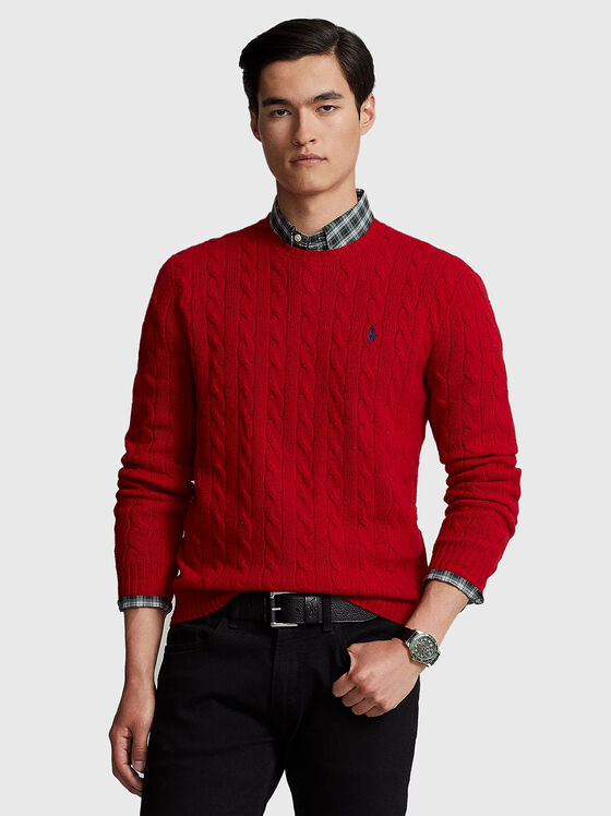 Red sweater in wool blend - 1