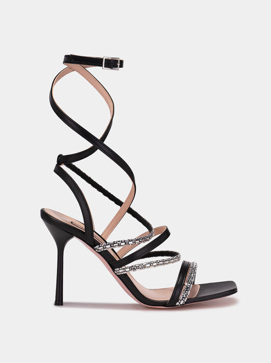 Sandale negre CAMELIA 3 cu toc - 1
