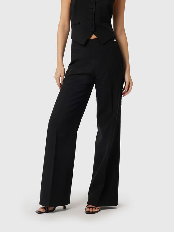 Pantaloni DANIELLE cu talie înaltă - 1