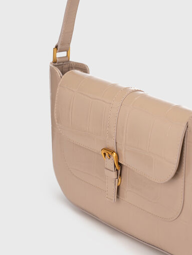 MIRANDA croco embossed leather shoulder bag - 4