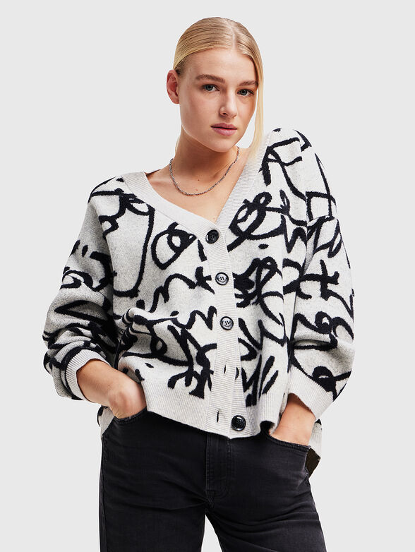 Cardigan with graffiti print - 1
