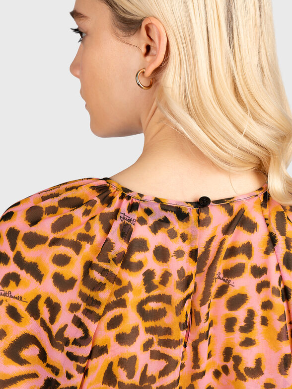 Blouse with puff sleeve and animal print - 6