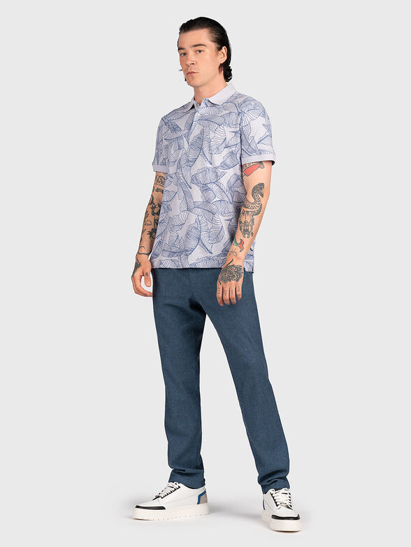MYRON blue cotton blend trousers - 4