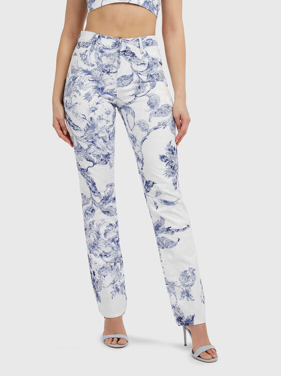 Pantaloni cu imprimeu floral - 1