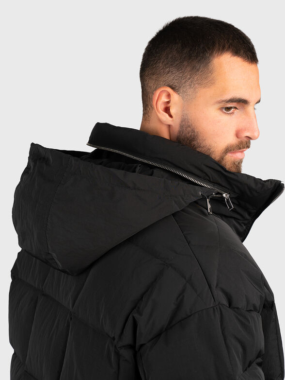 Padded jacket with logo patch - 4