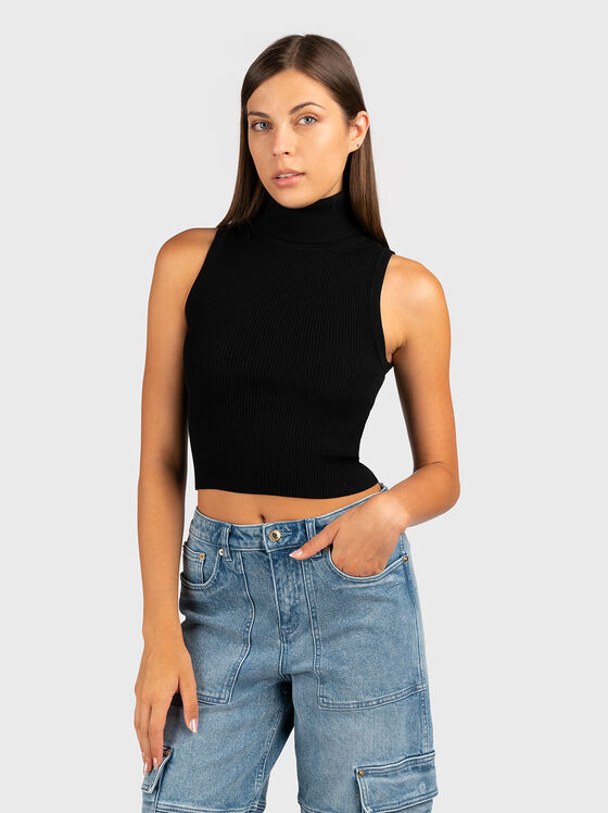 Top scurt cu guler polo - 1