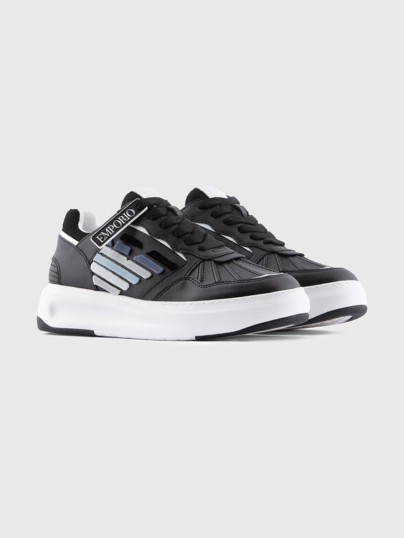 Logo leather sneakers - 2