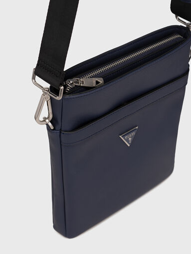 Black crossbody bag with metal logo detail - 5