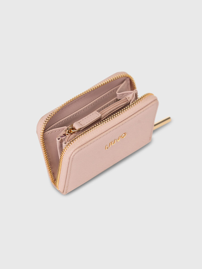 Zip-around wallet in beige - 3