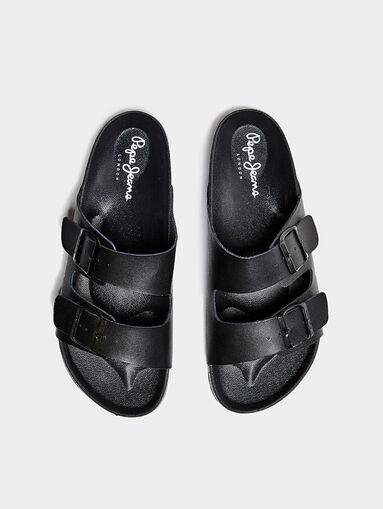 Black sliders with logo print - 5