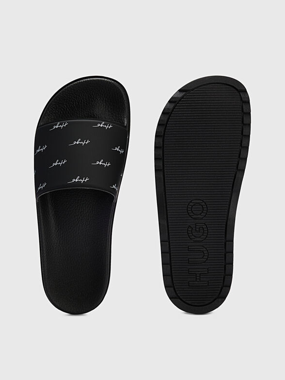 Black beach slides with logo motifs - 6