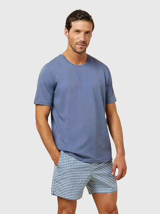 EASY LIVING cotton T-shirt in dark blue - 1