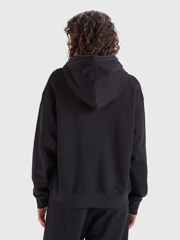 Hooded black sweatshirt with logo detail - 3