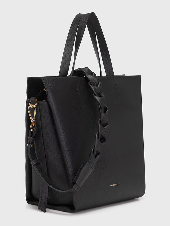 Leather bag with grainy texture - 5
