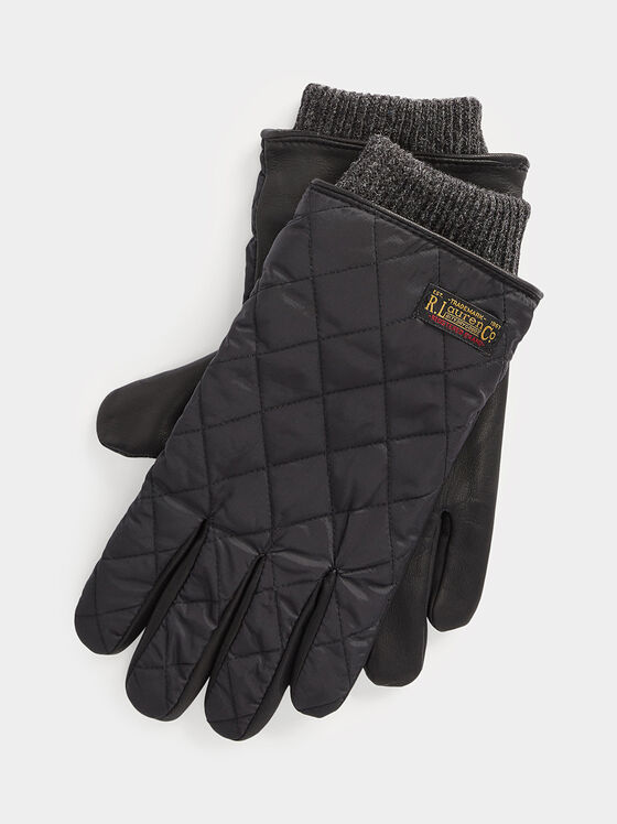 Gloves with quilted effect in black - 1
