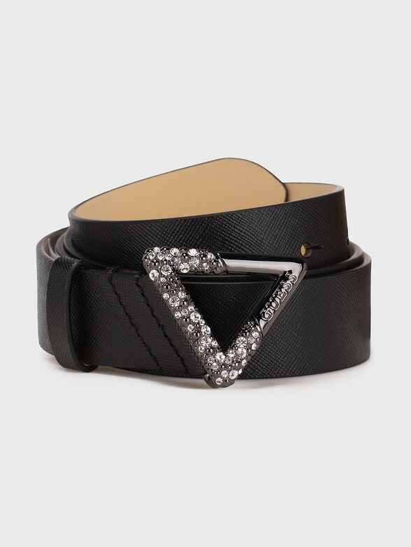 Eco leather belt with rhinestones - 1
