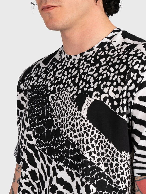 Cotton T-shirt with animal print - 3