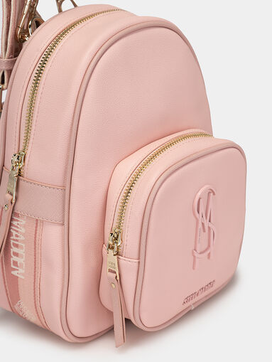 BTEMPO pink backpack with metal logo detail - 5