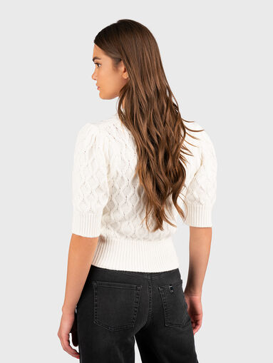 Short sleeve cardigan in white - 3