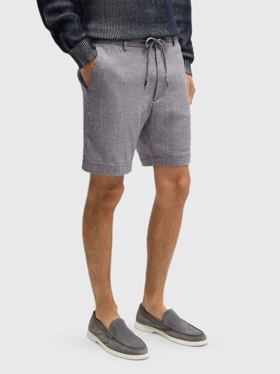 Pantaloni scurți din in cu buzunare - 1
