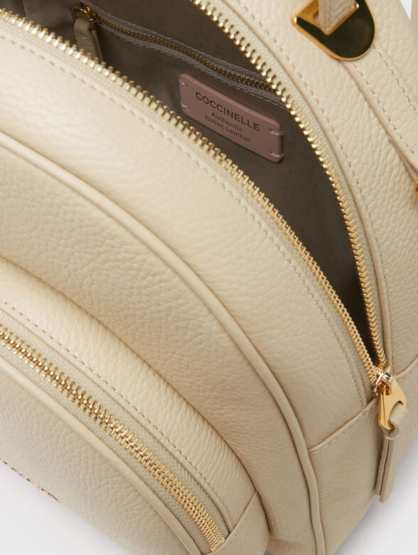LEA leather backpack in light beige color - 5
