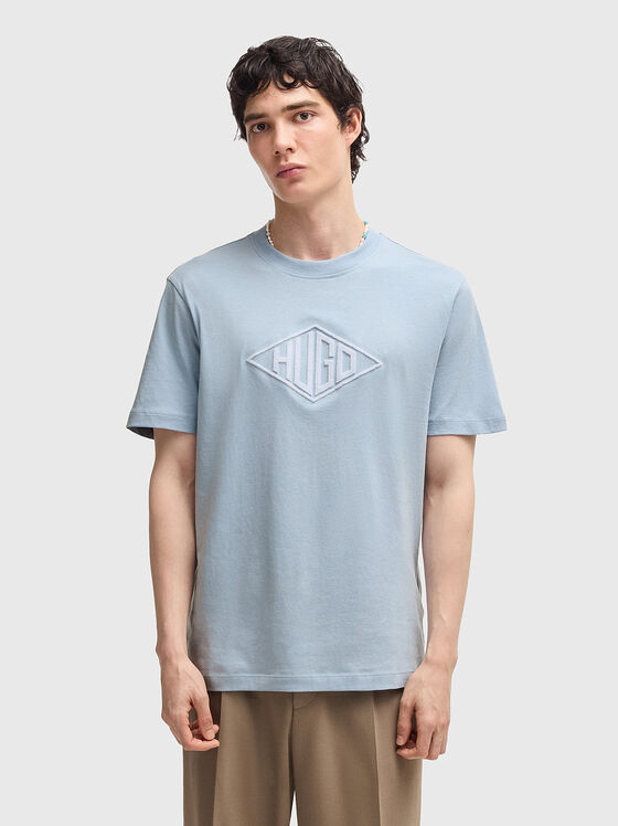 Tricou din bumbac DALENDI cu logo - 1