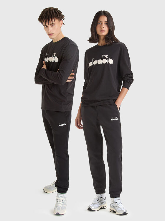 Black blouse with contrasting logo - 1