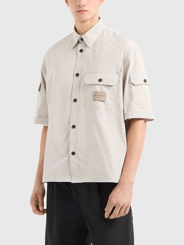 Short sleeved shirt with logo patch - 1