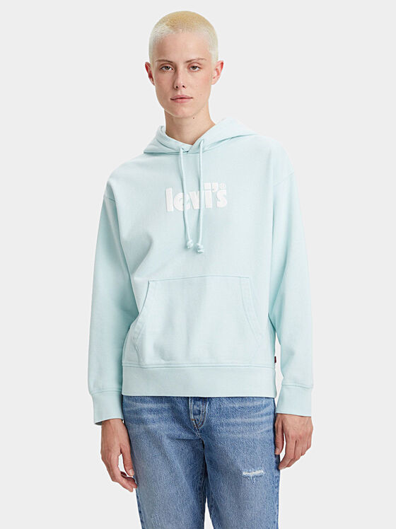 Hooded sweatshirt in pale blue - 1