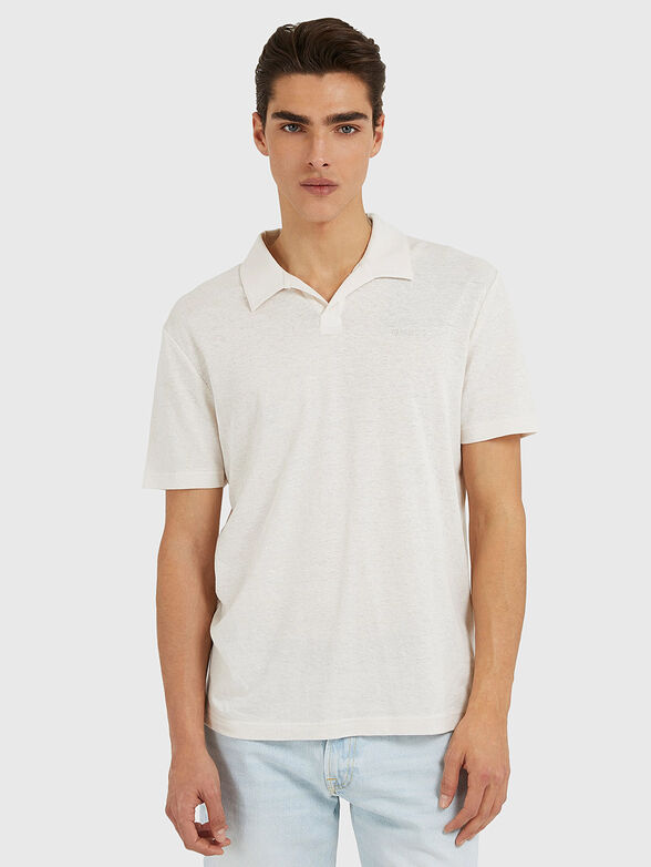 Pale blue polo-shirt with logo embroidery - 1