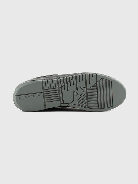Leather sneakers with logo - 5