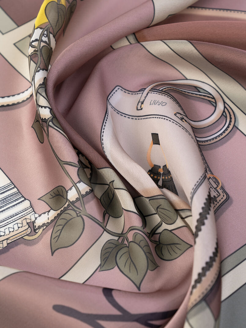 FOULARD scarf with contrasting print - 3