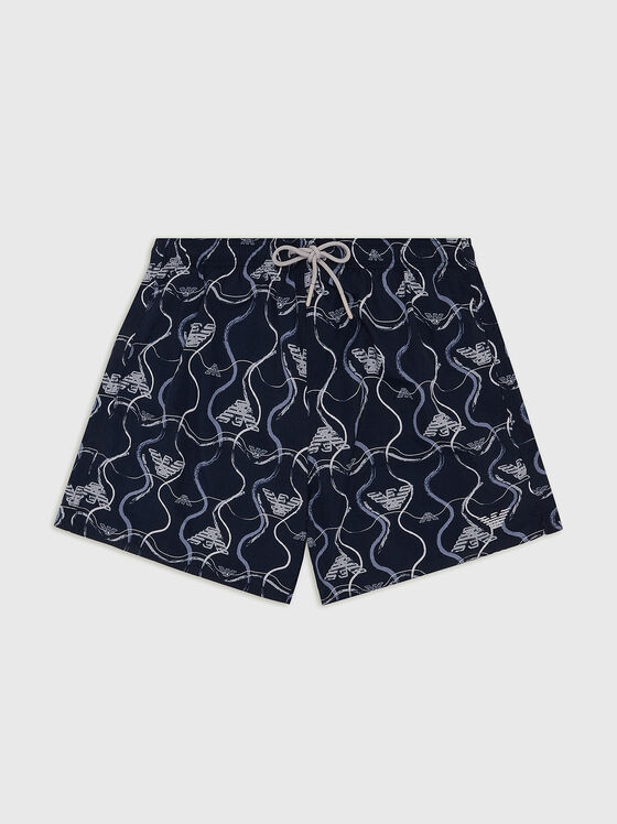 Beach shorts with monogram logo print - 1