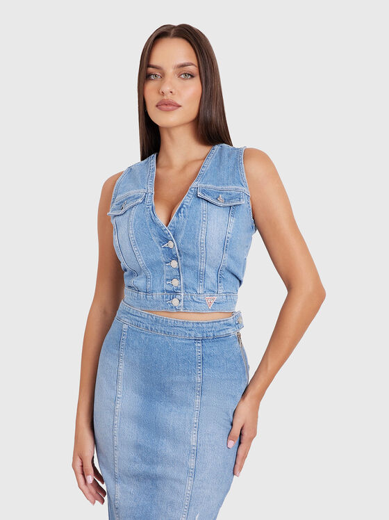 Vestă din denim EVA cu detalii logo - 1