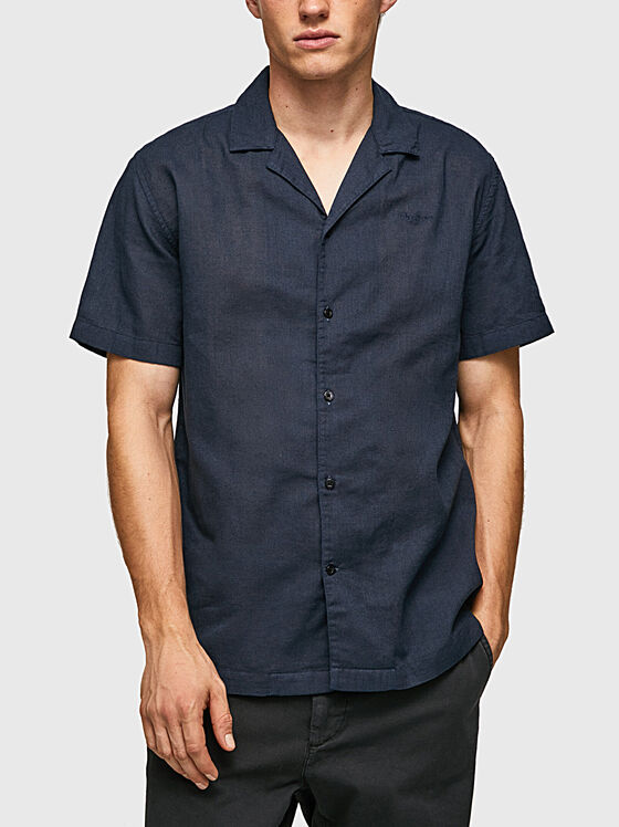 LASTINGHAM blue shirt from linen blend - 1