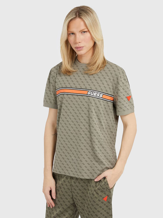 Tricou JAMEY verde cu imprimeu 4G - 1