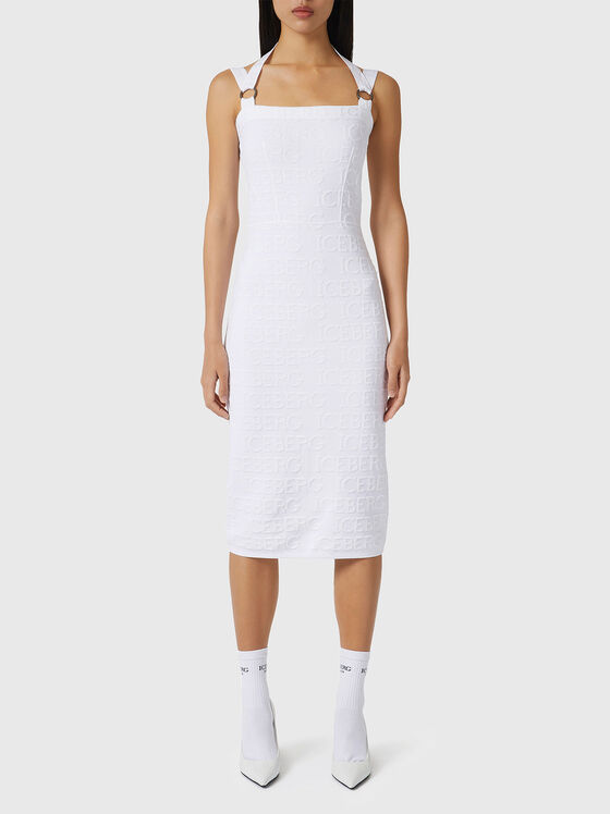Knitted midi dress with logo accent - 1
