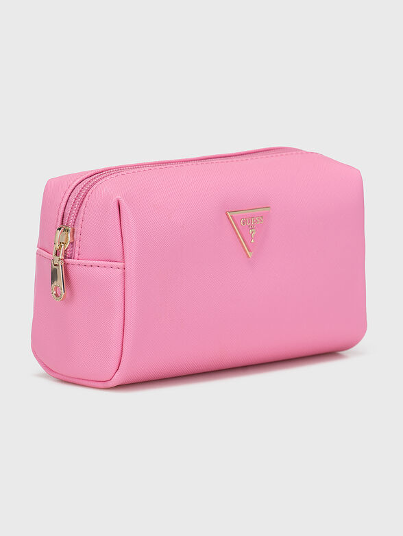 Pink pouchbag with logo emblem - 3