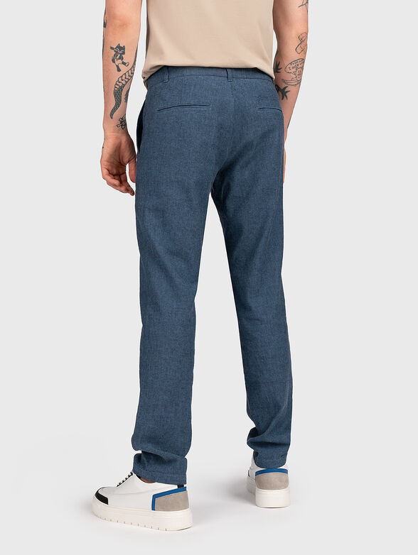 MYRON blue cotton blend trousers - 2