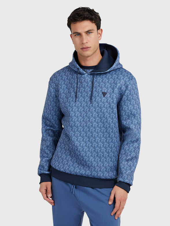 COLIN hooded sweatshirt with monogram print - 1