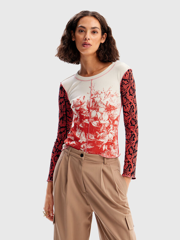Blouse with floral print - 1